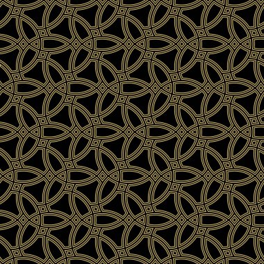 Arap tarzında kusursuz bir vektör süsü. Geometrik soyut arkaplan. Duvar kağıtları ve arka planlar için altın desen