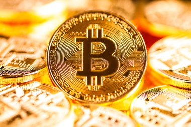 Altın Bitcoin. İş arka plan kavramı