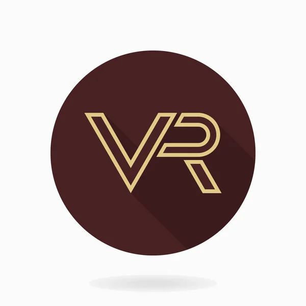 Icono plano de vector fino con logotipo VR — Archivo Imágenes Vectoriales