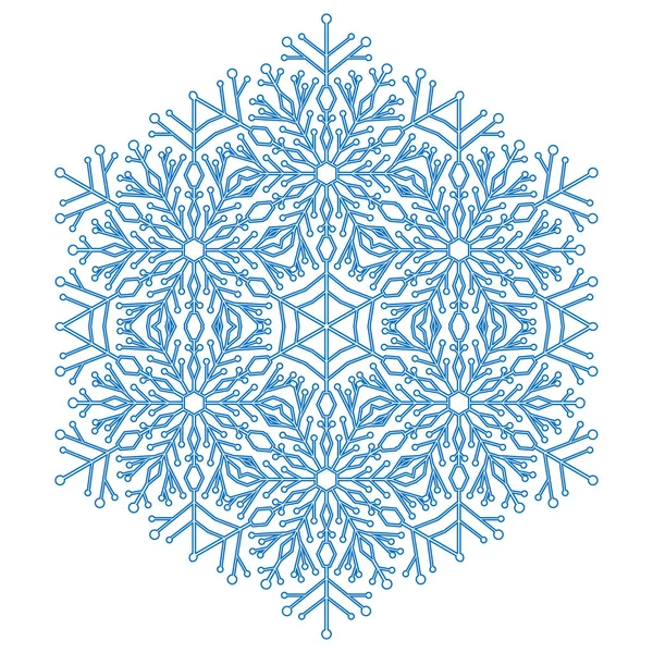 Pretty Vector Round Snowflake — Stock Vector