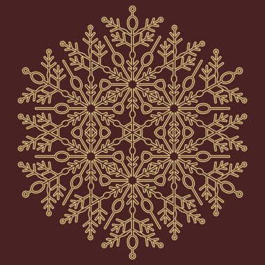 Güzel Vektör Yuvarlak Kar Tanesi