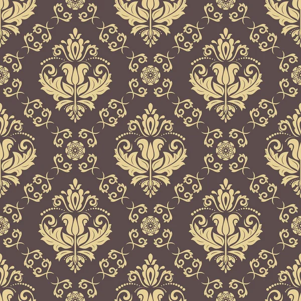 Classic Seamless Vector Golden Pattern — Stock Vector