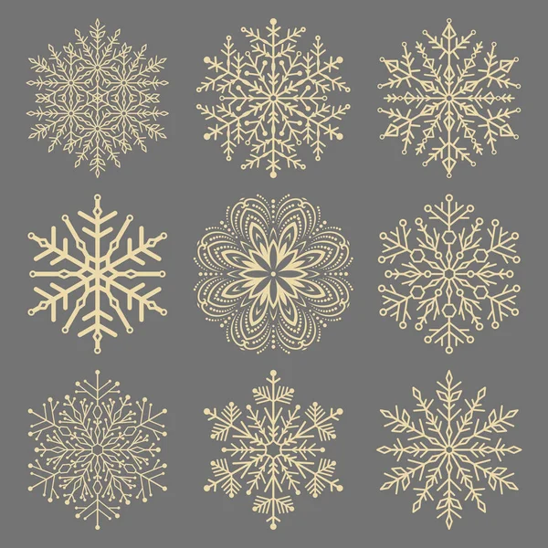 Set van vectorsneeuwvlokken — Stockvector