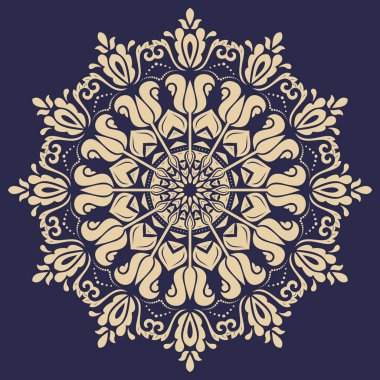 Klasik Tarzda Zarif Vektör Yuvarlak Süs