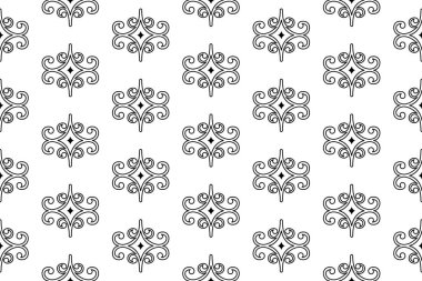 Orient Dikişsiz Vektör Siyah Beyaz Arka Plan