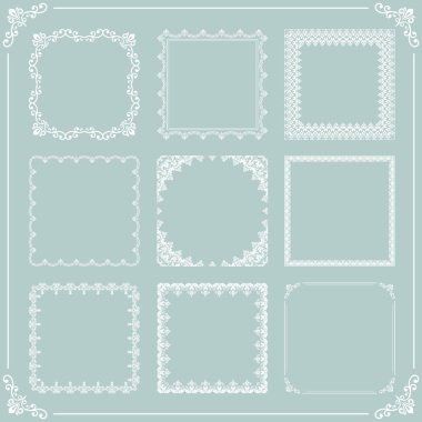 Vector Square Elementlerinin Vintage Kümesi