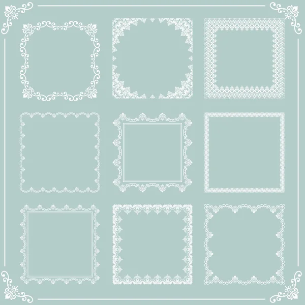 Conjunto Vintage de elementos cuadrados vectoriales — Vector de stock