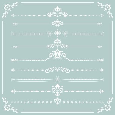 Vektör Yatay Elementlerin Vintage Kümesi