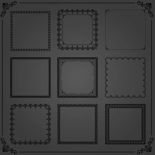 Винтажный набор векторных квадратов — стоковый вектор