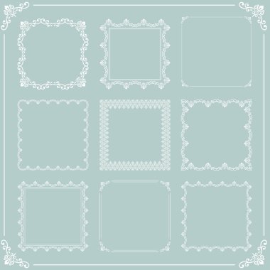 Vector Square Elementlerinin Vintage Kümesi