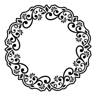 Çiçek Modern Vektör Yuvarlak Çerçevesi