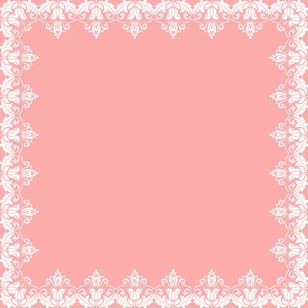 Floral Vector White Frame — Stock Vector