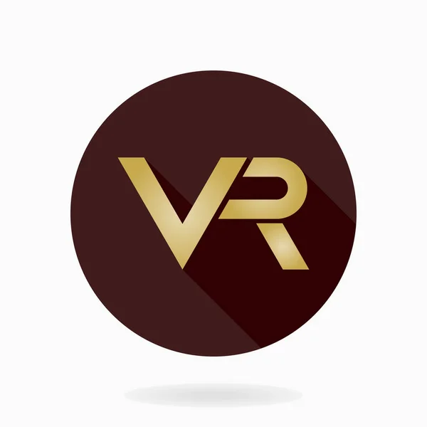 Icono plano de vector fino con logotipo VR — Archivo Imágenes Vectoriales