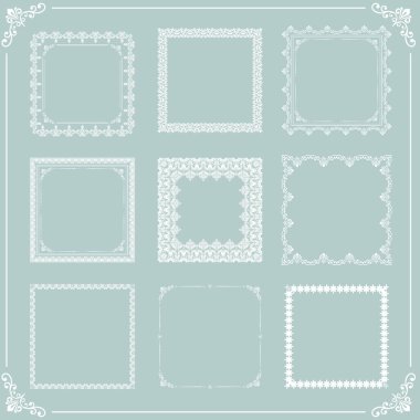 Vector Square Elementlerinin Vintage Kümesi