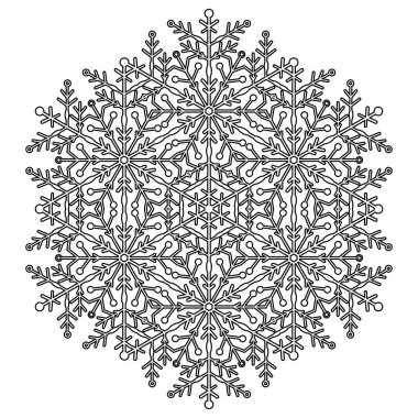 Güzel Vektör Yuvarlak Kar Tanesi