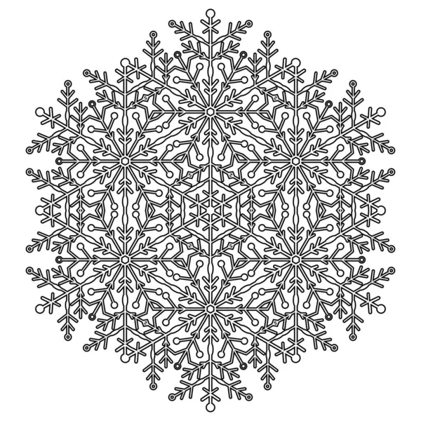 Joli vecteur rond flocon de neige — Image vectorielle