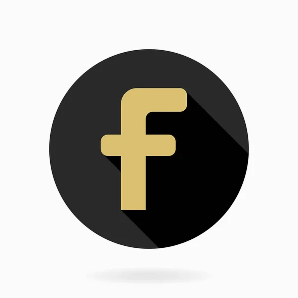 Golden Vector Flat Icon mit Buchstabe F — Stockvektor