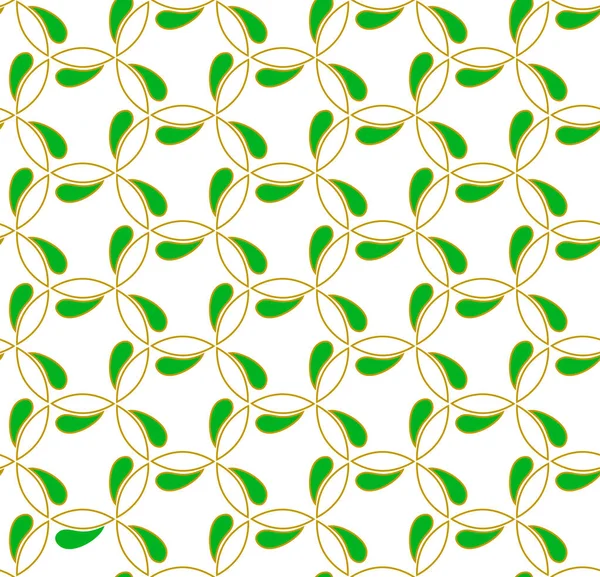 Floral Golden and Green Seamless Vector Pattern — стоковий вектор