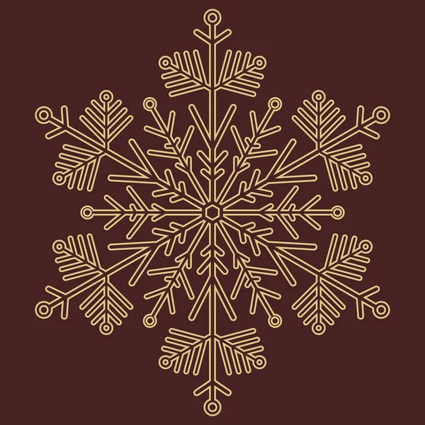 Pretty Vector Round Snowflake — Stock Vector