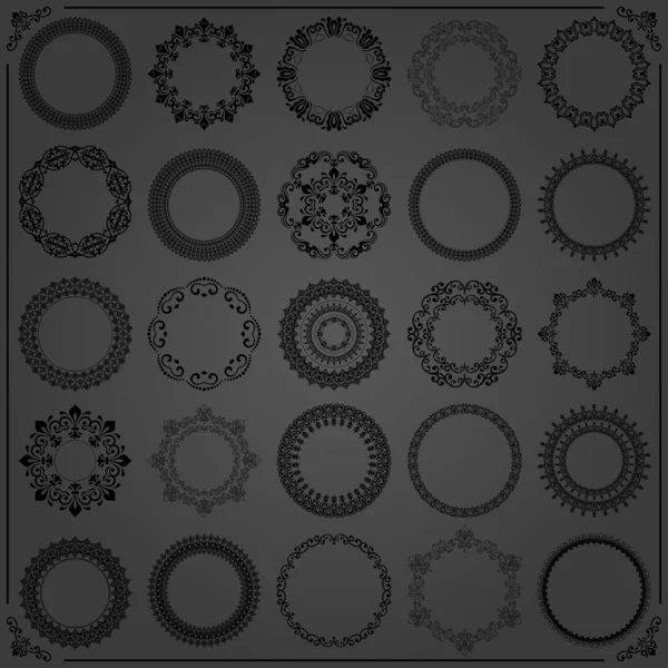 Set von Vektor-runden Mustern — Stockvektor