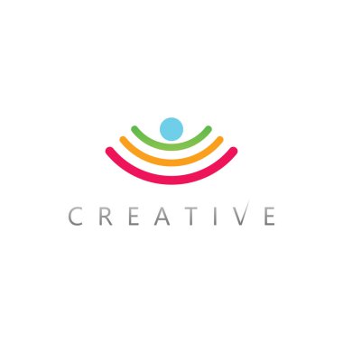 Yenilikçi topluluk markalaşma projeleri için insan takım çalışması logo tasarım vektör simgesi