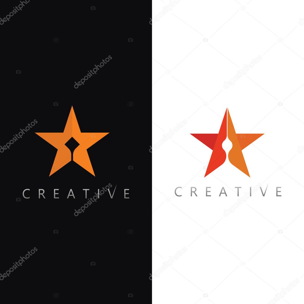 Elegant vector star logo design with modern creative icon