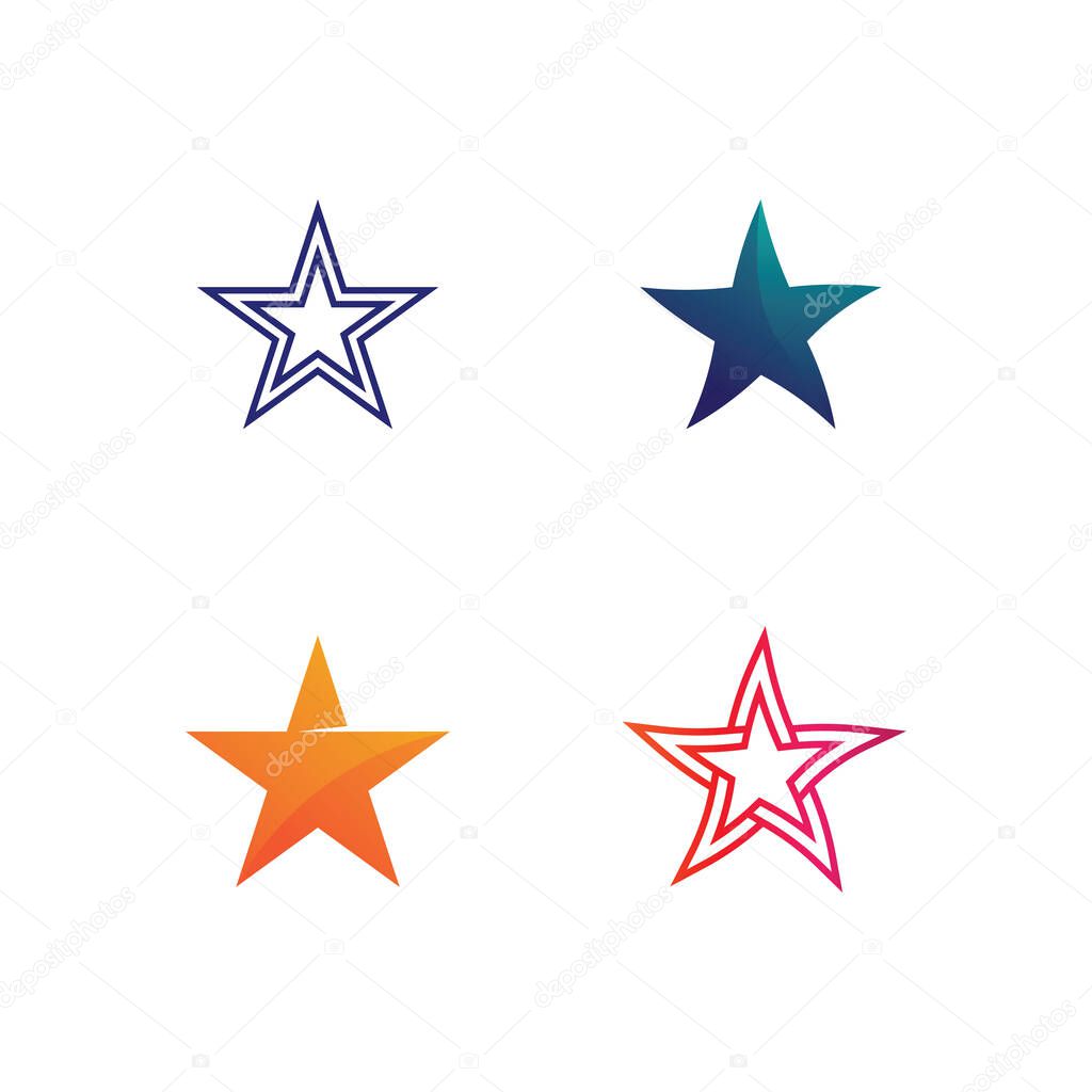 Elegant vector star logo design with modern creative icon for microstock collections