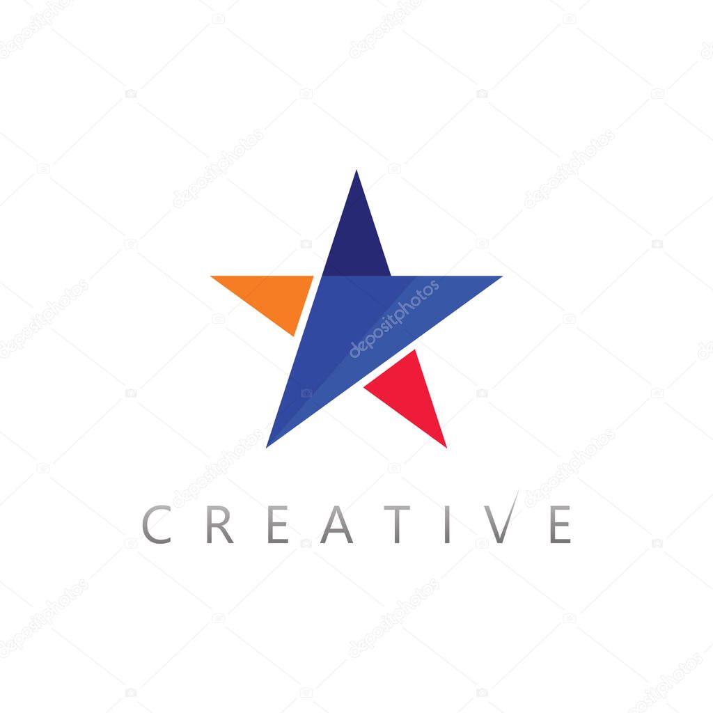 Modern abstract star logo design with futuristic symbol icon for creative identity branding