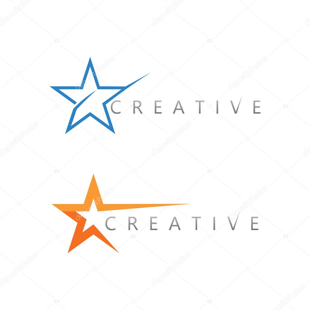 Stylish vector star icon logo design with modern abstract shining symbol for branding
