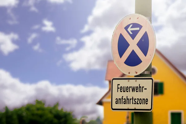 old road sign in German \