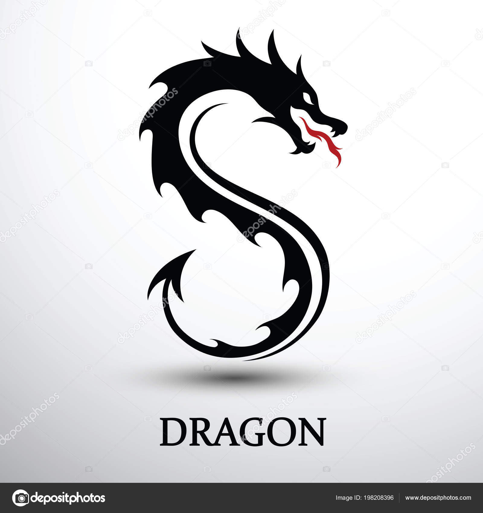 chinese dragon logo black