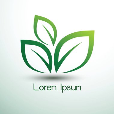 Yaprak yeşil simge logo Eko kavramı, vektör çizim