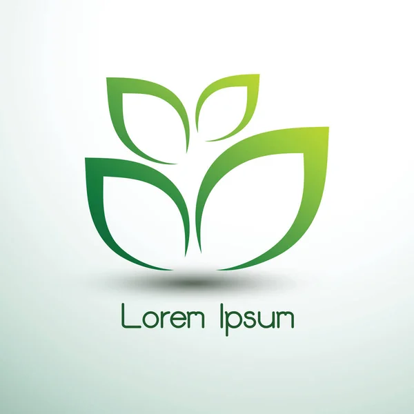 Πράσινο Φύλλο Λογότυπο Εικονίδιο Eco Έννοια Εικονογράφηση Διάνυσμα — Διανυσματικό Αρχείο