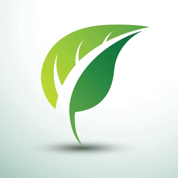 Icono Hoja Verde Logotipo Concepto Ecológico Vector Ilustración — Archivo Imágenes Vectoriales