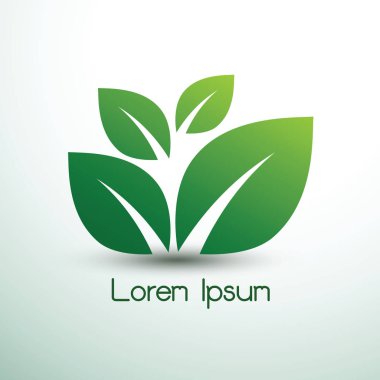 Yaprak yeşil simge logo Eko kavramı, vektör çizim