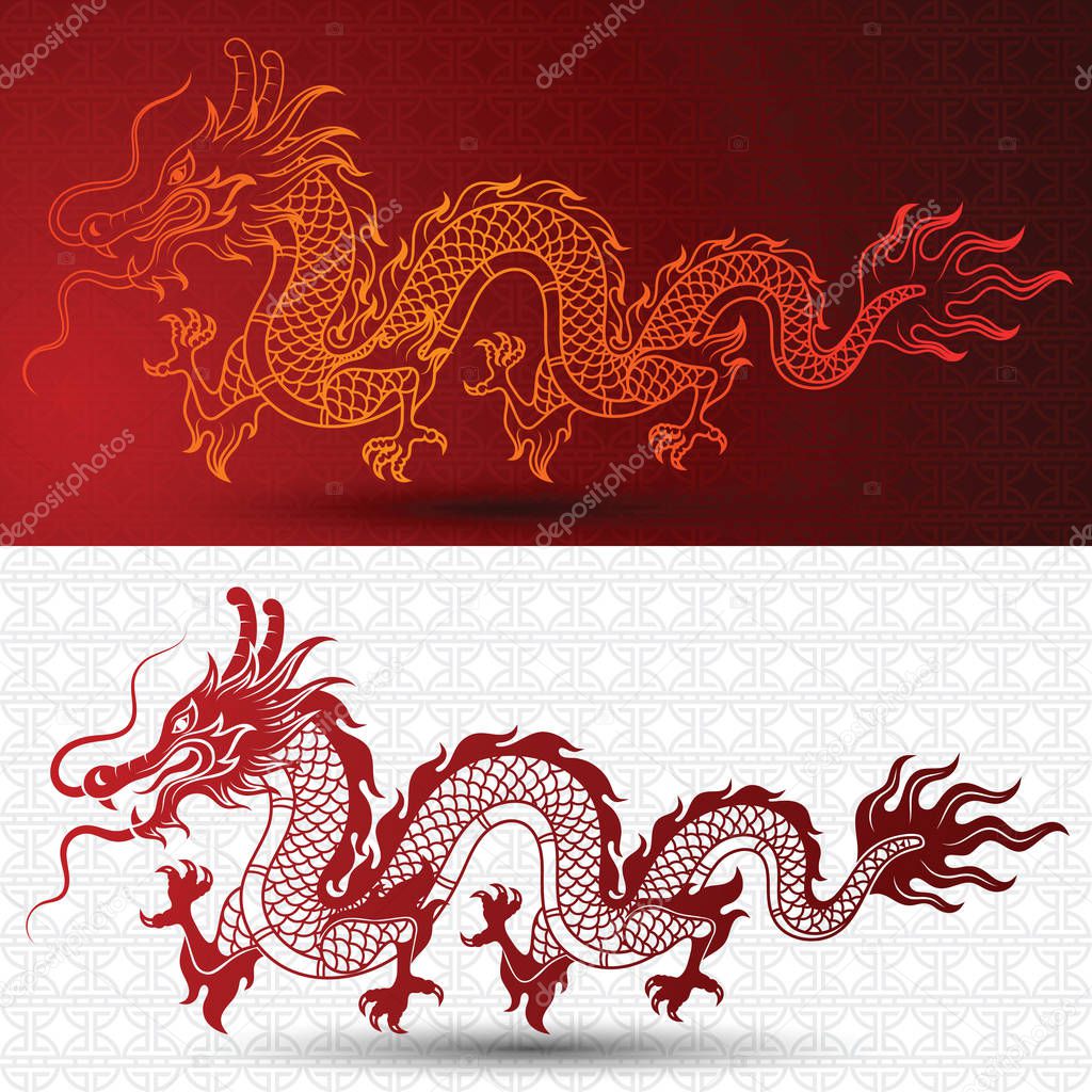 Illustration of Traditional chinese Dragon ,vector illustration