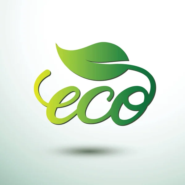 Groene Eco Etiketten Concept Met Bladeren Vintage Stijl Vectorillustratie — Stockvector