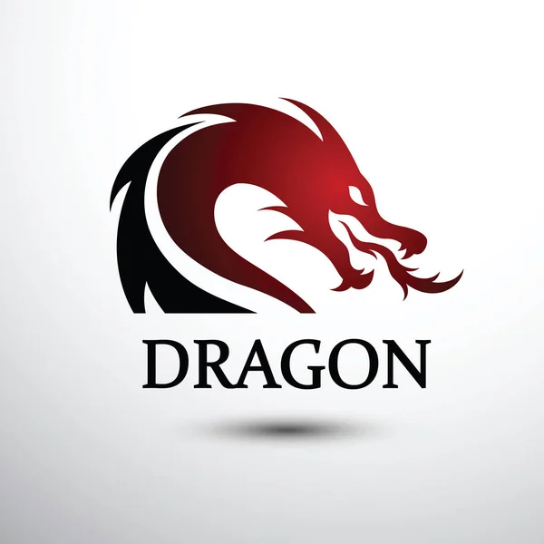 Diseño Logotipo Color Plano Silueta Dragón Chino Ilustración Vectorial — Vector de stock