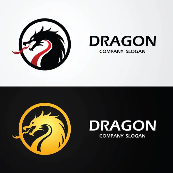 Dragón logo vector — Vector de stock