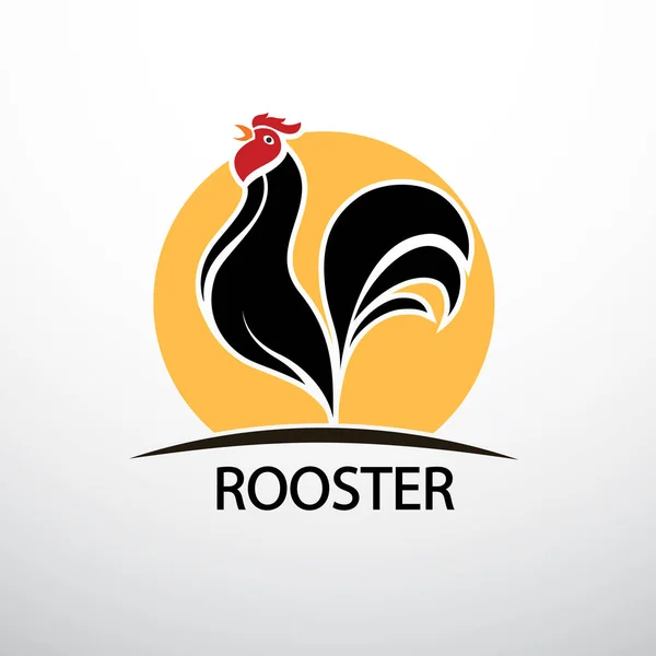 Rooster Cock Çizimi Beyaz Arkaplan Vektör Illüstrasyon — Stok Vektör