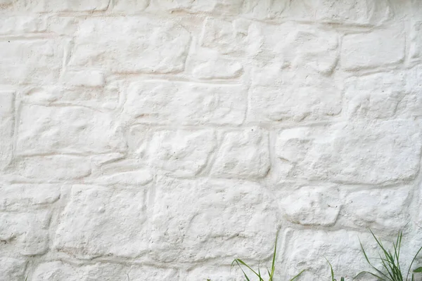 Close up of colonial whitewashed stone garden wall. — Stock Photo, Image