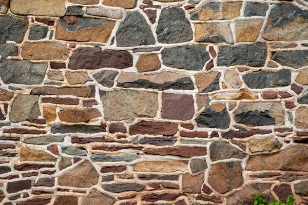 Gorgeous colonial Pennsylvania colorful stone wall — Stock Photo, Image