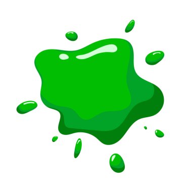 Beyaz arkaplanda izole edilmiş yeşil balçık damlacıklarının vektör çizimi