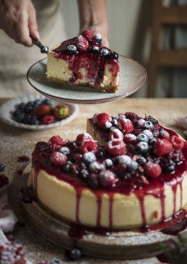Taze berry cheescake gıda fotoğraf tarifi fikir