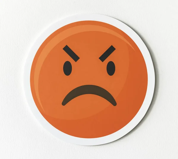 Φατσούλα Emoji Θυμωμένο Πρόσωπο Εικονίδιο — Φωτογραφία Αρχείου
