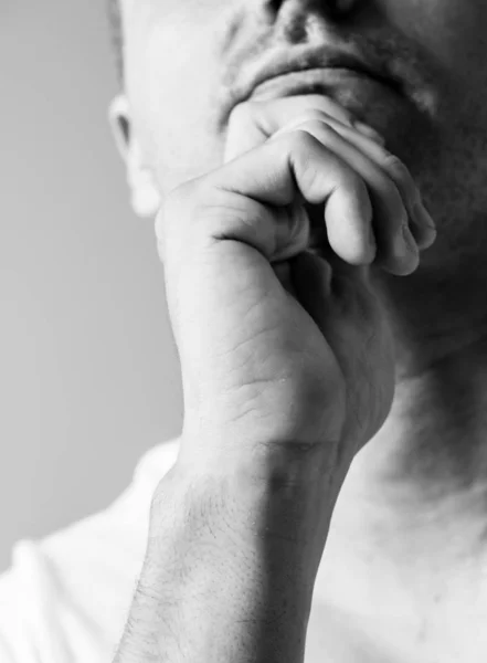 Retrato Del Hombre Blanco Pensando Contemplando Concepto — Foto de Stock