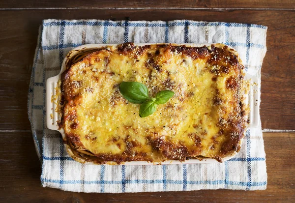 Lasagne Fatte Casa Cibo Fotografia Ricetta Idea — Foto Stock