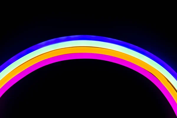 Colorful Neon Lights Shaped Rainbow — Stock Photo, Image