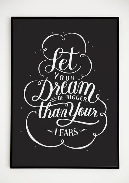 Minimal Hand Lettering Poster Motivation Quote — Stock Photo, Image