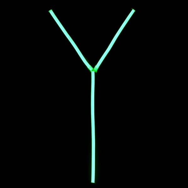Zöld Neon Fények Abc — Stock Fotó